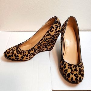 Banana Republic leopard print wedges - calf hair